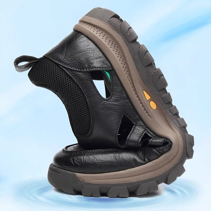 Men'S Handmade Cowhide Porous Breathable Shoes