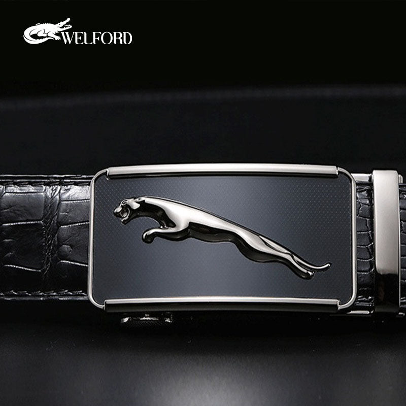 Men's business crocodile leather belt