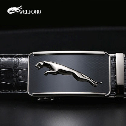 Men's business crocodile leather belt