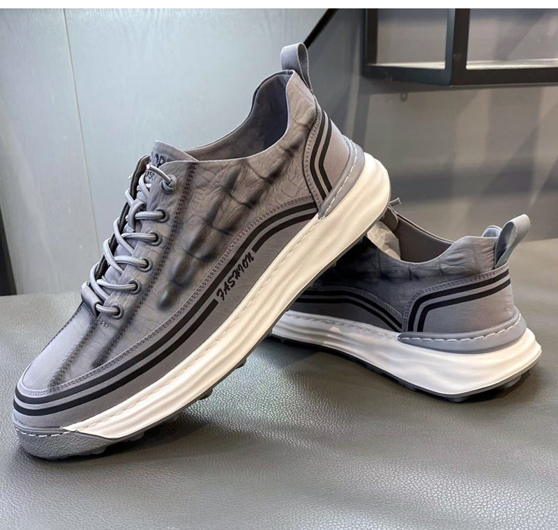 Men's Crocodile Pattern Soft Thick Sole Sports Casual Sneakers