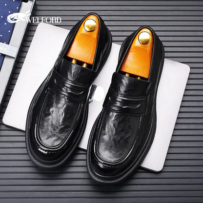 New Men's Genuine Leather Shoes Loafers