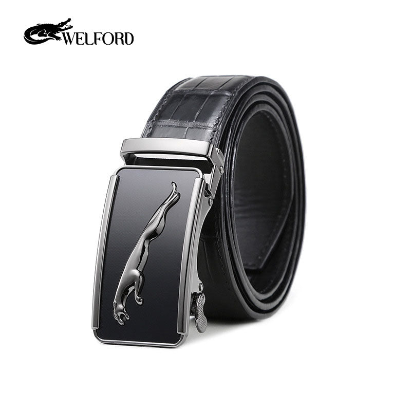 Men's business crocodile leather belt
