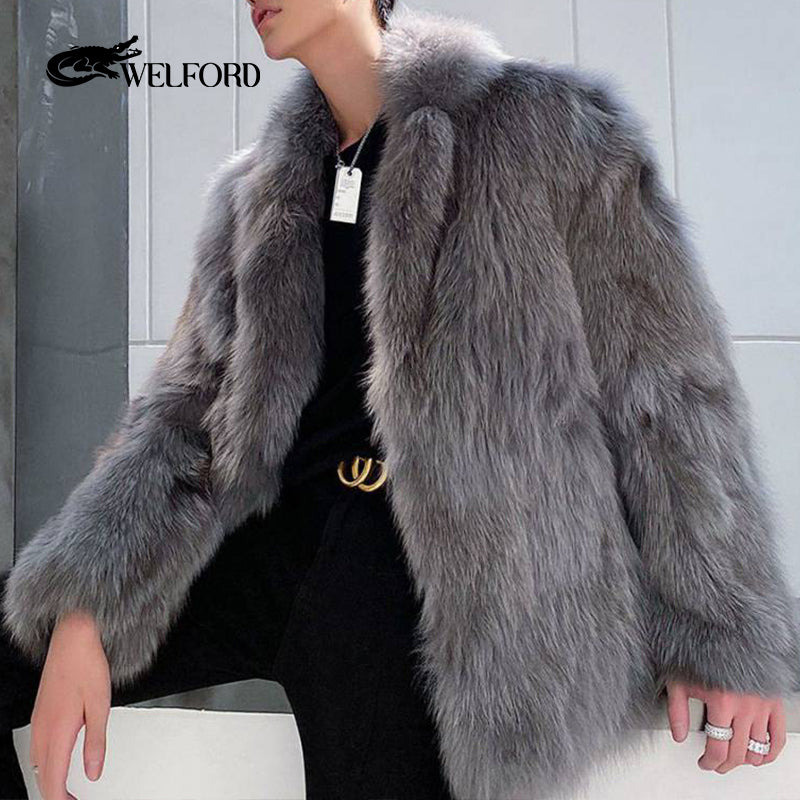 New style fur mid-length coat