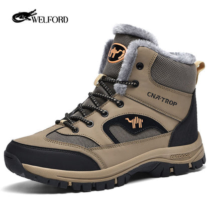 Men's winter warm high-top hiking shoes