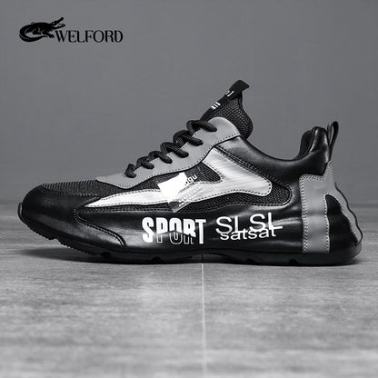New style genuine leather thick sole high-end casual trendy shoes