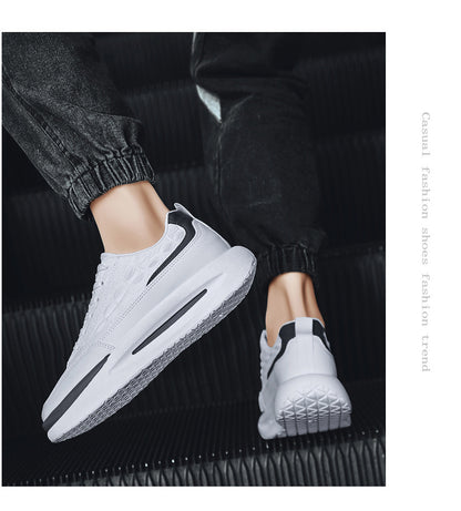 Men's Croc Pattern Round Toe Thick Sole Sneakers
