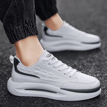 Men's Croc Pattern Round Toe Thick Sole Sneakers