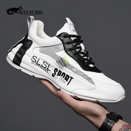 New style genuine leather thick sole high-end casual trendy shoes