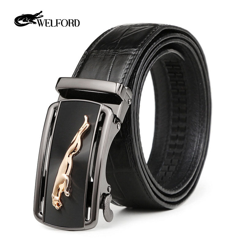 Men's crocodile leather casual belt