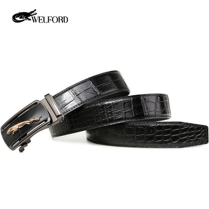 Men's crocodile leather casual belt
