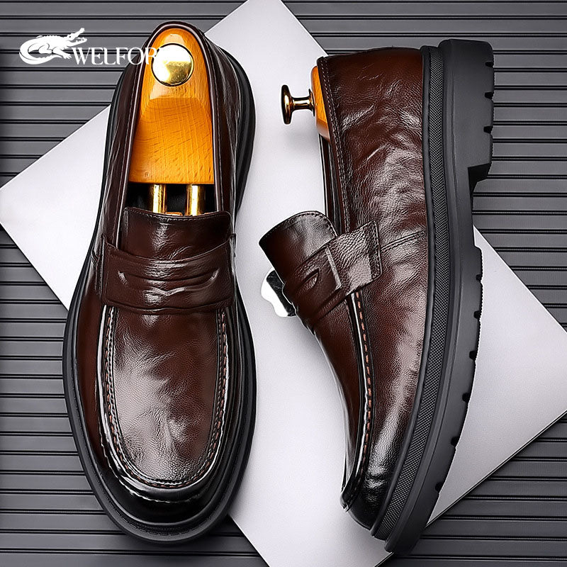 New Men's Genuine Leather Shoes Loafers