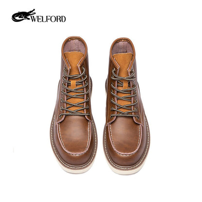 Men's retro Martin boots plus fleece work boots
