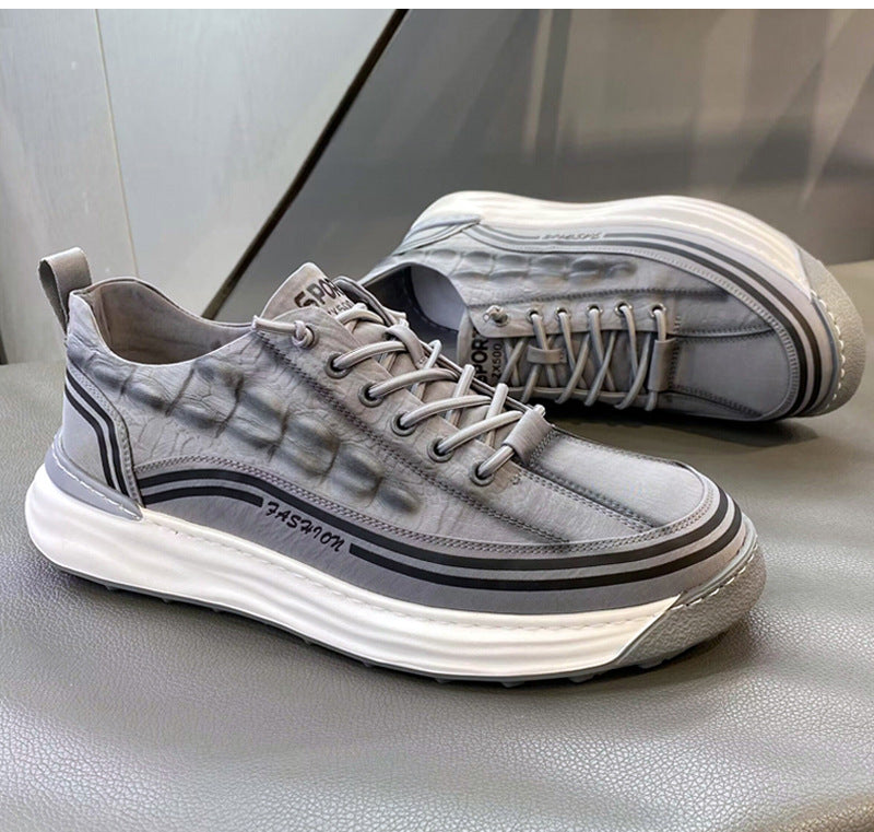 Men's Crocodile Pattern Soft Thick Sole Sports Casual Sneakers