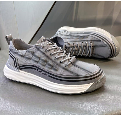Men's Crocodile Pattern Soft Thick Sole Sports Casual Sneakers