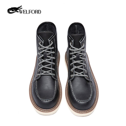 Men's retro Martin boots plus fleece work boots