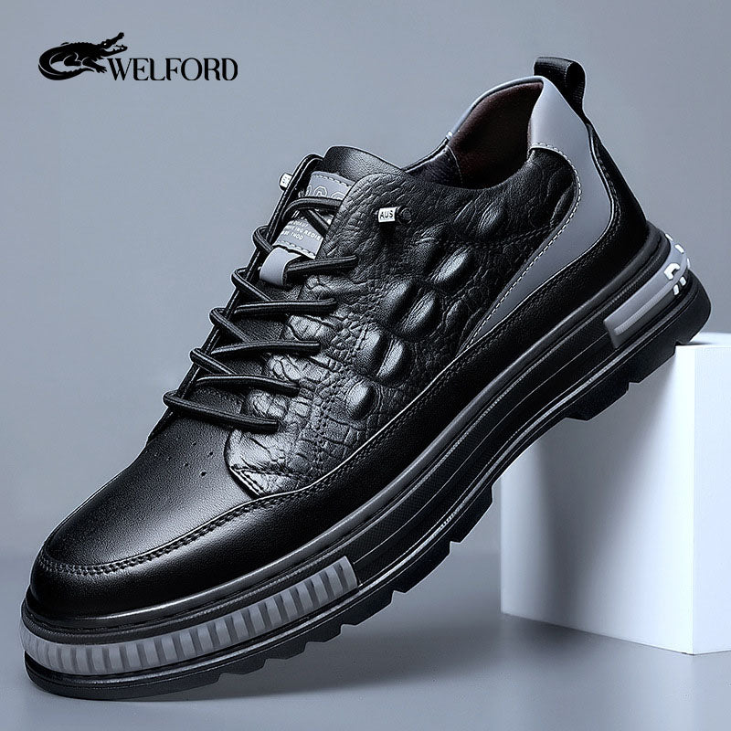 Men's Italian Leather Casual Alligator Shoes