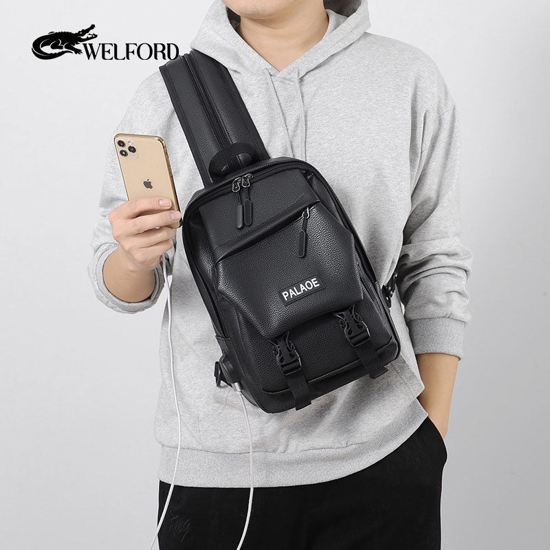 New men's casual backpack chest bag