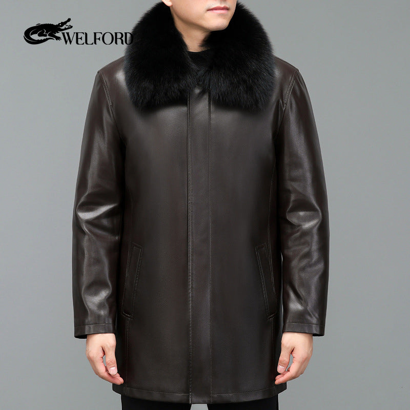 Men's down jacket fox fur collar warm jacket