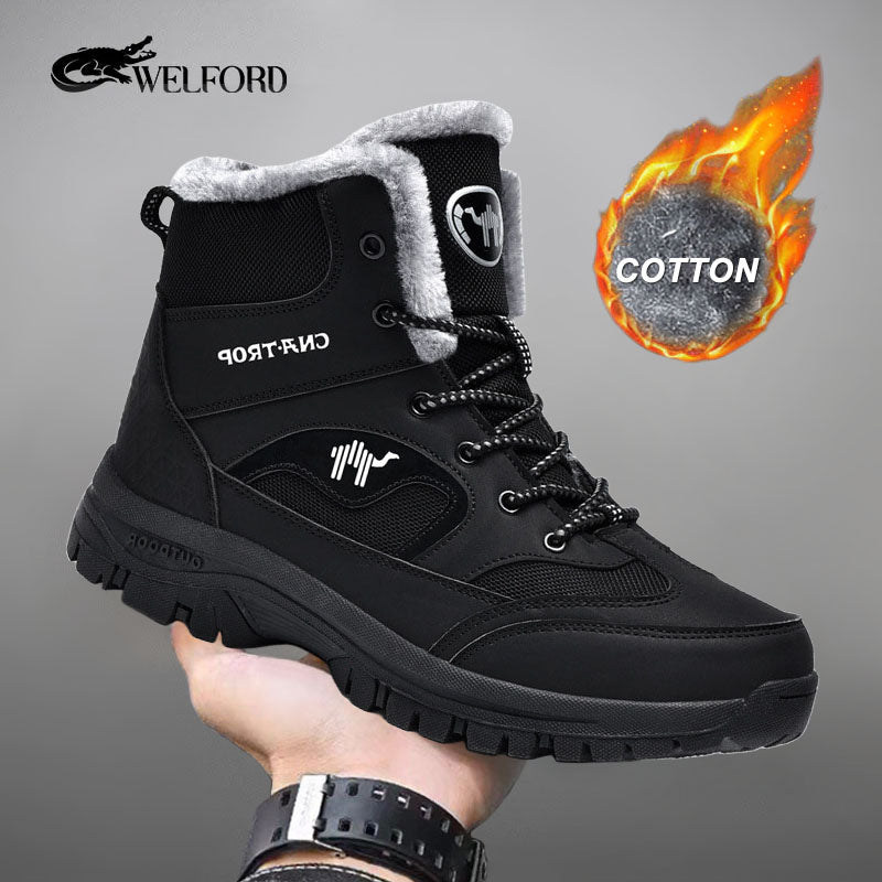 Men's winter warm high-top hiking shoes