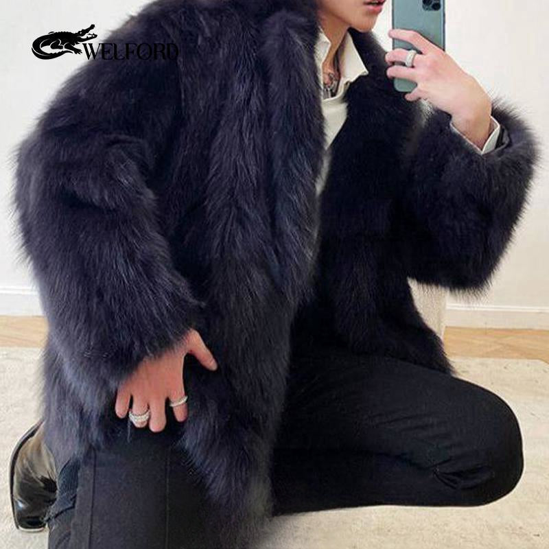 New style fur mid-length coat