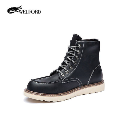 Men's retro Martin boots plus fleece work boots
