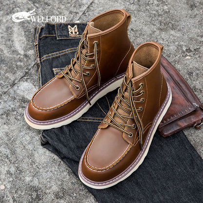 Men's retro Martin boots plus fleece work boots