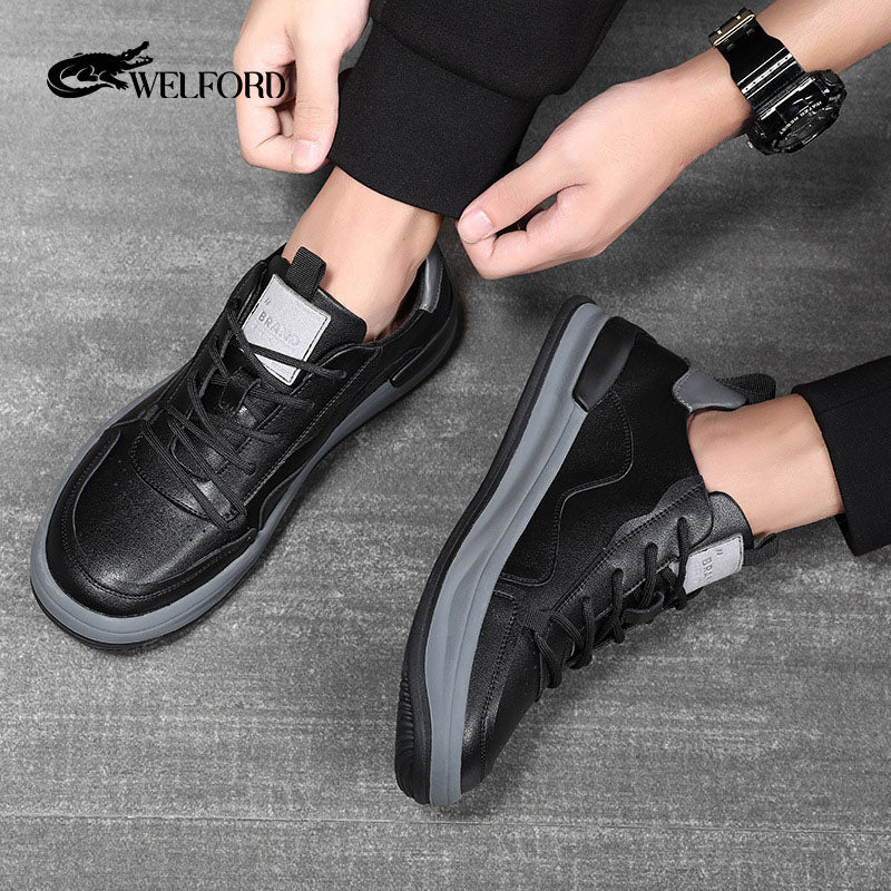 Men's trendy sports leather shoes