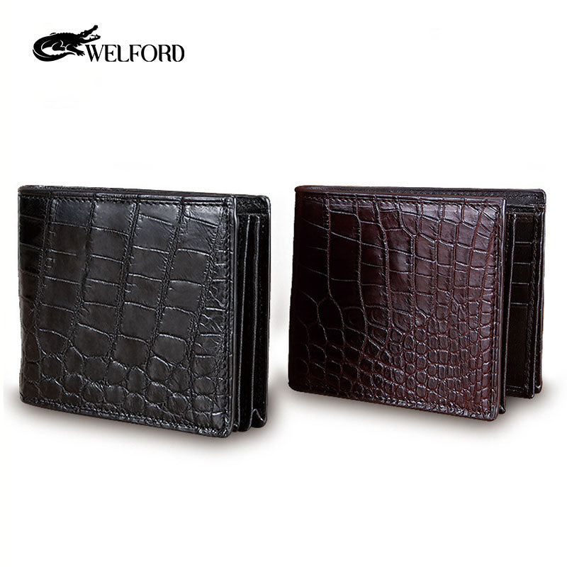 Men's multi-card slot crocodile leather wallet
