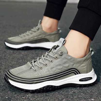 Men's Crocodile Pattern Soft Thick Sole Sports Casual Sneakers
