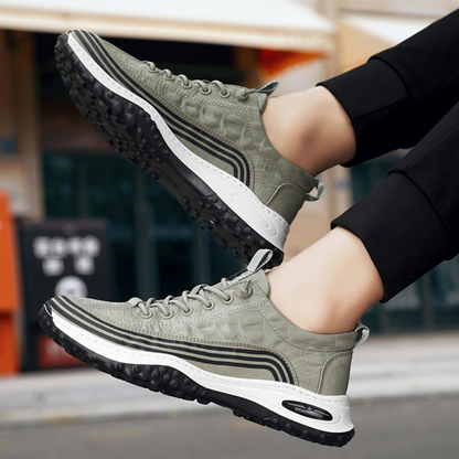 Men's Crocodile Pattern Soft Thick Sole Sports Casual Sneakers