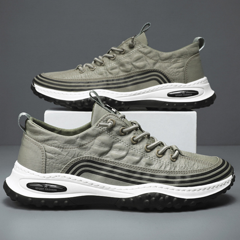 Men's Crocodile Pattern Soft Thick Sole Sports Casual Sneakers