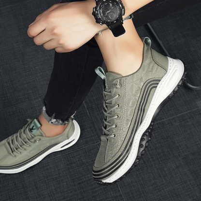 Men's Crocodile Pattern Soft Thick Sole Sports Casual Sneakers