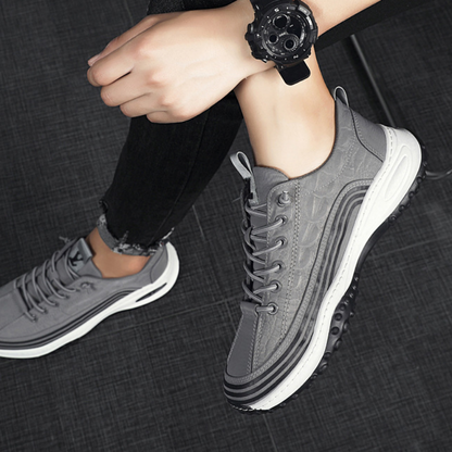 Men's Crocodile Pattern Soft Thick Sole Sports Casual Sneakers