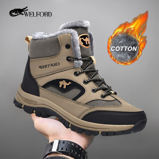 Men's winter warm high-top hiking shoes
