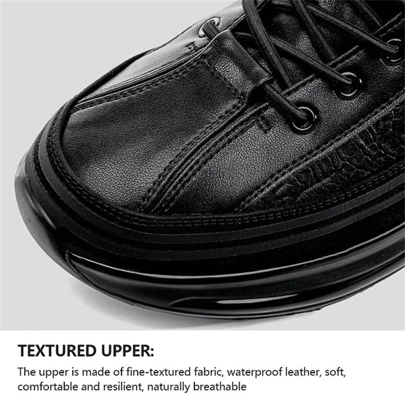 Italian Crocodile Pattern Soft Thick Sole Sports Casual Leather Sneakers