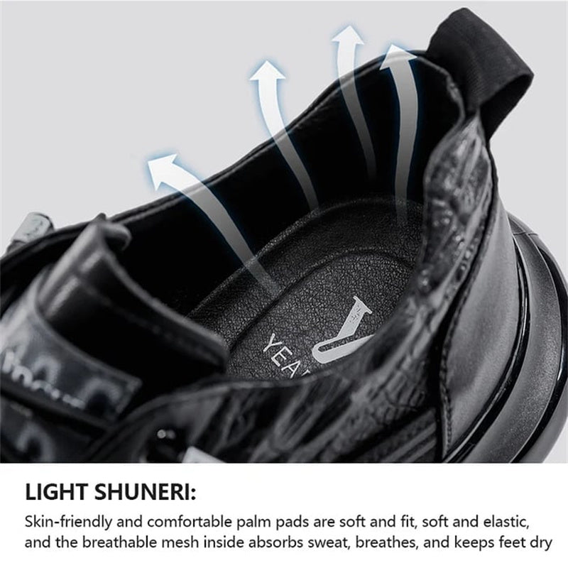 Italian Crocodile Pattern Soft Thick Sole Sports Casual Leather Sneakers