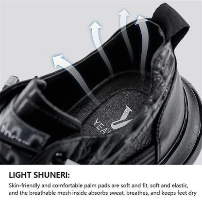 Italian Crocodile Pattern Soft Thick Sole Sports Casual Leather Sneakers