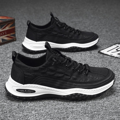 Men's Crocodile Pattern Soft Thick Sole Sports Casual Sneakers