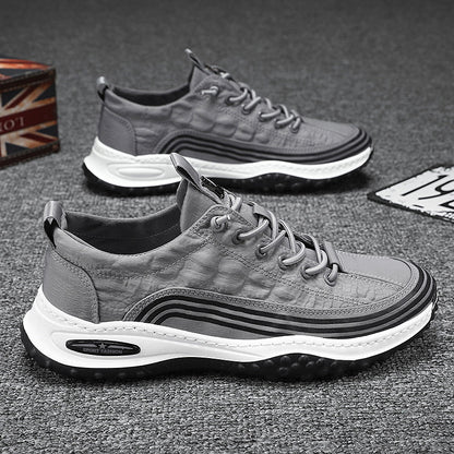 Men's Crocodile Pattern Soft Thick Sole Sports Casual Sneakers
