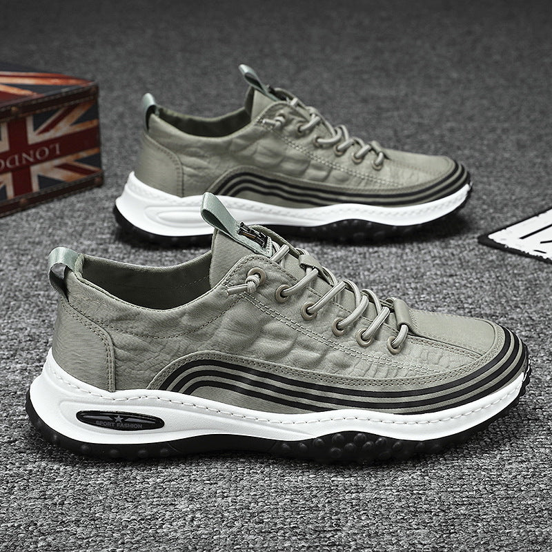 Men's Crocodile Pattern Soft Thick Sole Sports Casual Sneakers