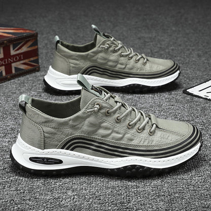 Men's Crocodile Pattern Soft Thick Sole Sports Casual Sneakers