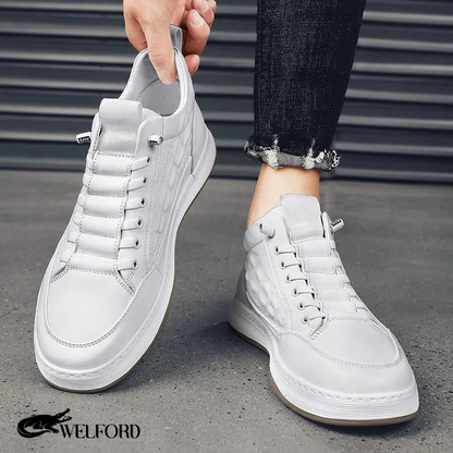 Italian Handmade Crocodile Pattern Leather Sneakers